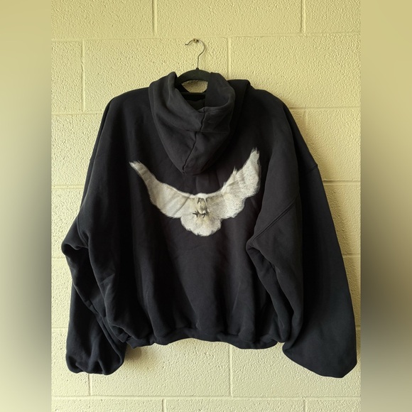 Yeezy Gap Balenciaga EngineeredWashed Black Dove Hoodie Med Made in USA Kanye